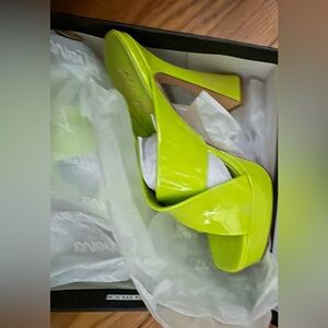 Liliana Neon Green Platform Heels